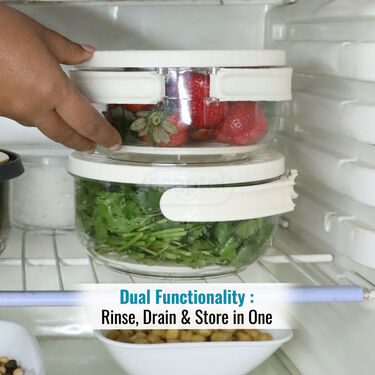 2-in-1 Drain & Storage Container With Foldable Handles (1DBS1)