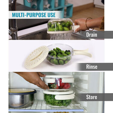 2-in-1 Drain & Storage Container With Foldable Handles (1DBS1)