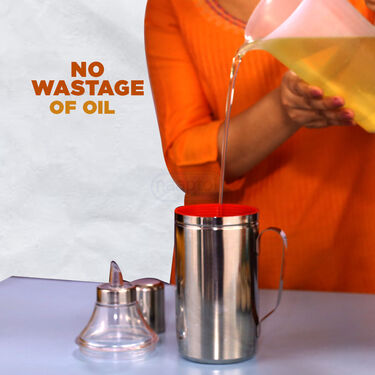 Stainless Steel Easy Pouring Oil Dispenser (1 Ltr) (1OD1F)