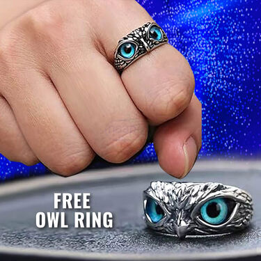 3D Evil Eye Pendant Set With Free Owl Ring (3DEPOR)