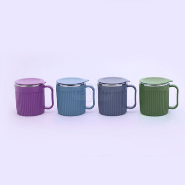 4 Pcs Double Wall Cup With lid (4CL2)