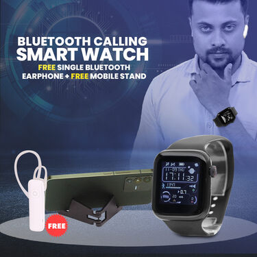 Bluetooth Calling Smart Watch + Free Single Bluetooth Earphone + Free Mobile Stand (BCSW3)