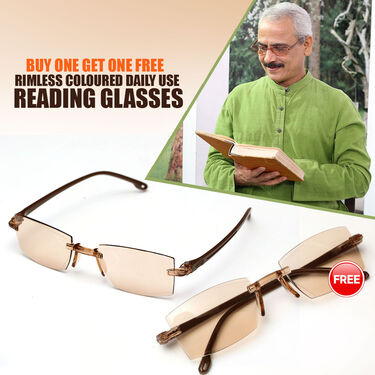 Buy One Get One Free Rimless Colored Daily Use Reading Glasses (BRG28)