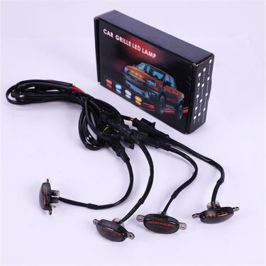 4 Pieces Smoked LED Lens Front Grille Running Light Universal For Car (CGL)