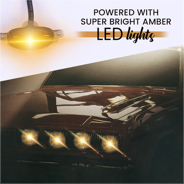 4 Pieces Smoked LED Lens Front Grille Running Light Universal For Car (CGL)