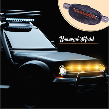 4 Pieces Smoked LED Lens Front Grille Running Light Universal For Car (CGL)