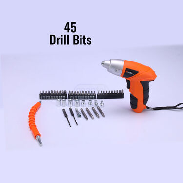 45 Pcs Rechargeable Powerful Cordless Drill Machine With Screwdriver (ET1)