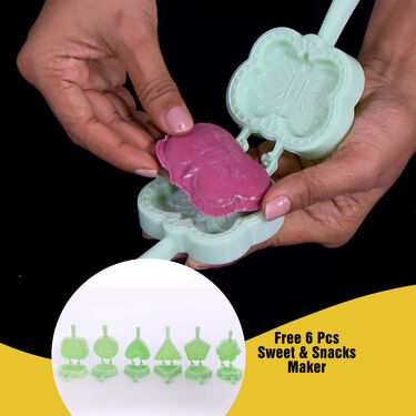 4 in 1 Puri Kachori & Gujiya & Momo-Modak Maker + Free 6 Pcs Snack Maker (PKG12)