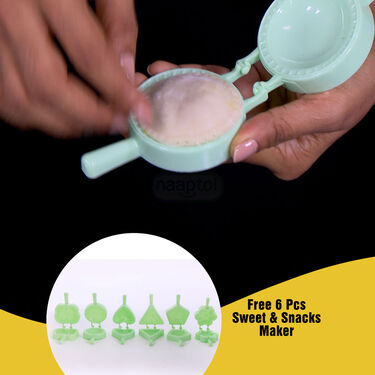 4 in 1 Puri Kachori & Gujiya & Momo-Modak Maker + Free 6 Pcs Snack Maker (PKG12)