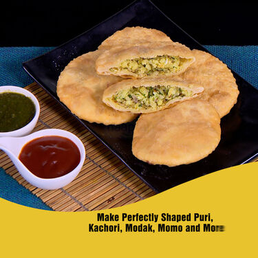 4 in 1 Puri Kachori & Gujiya & Momo-Modak Maker + Free 6 Pcs Snack Maker (PKG12)