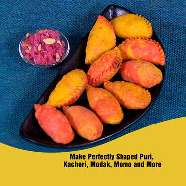 4 in 1 Puri Kachori & Gujiya & Momo-Modak Maker + Free 6 Pcs Snack Maker (PKG12)