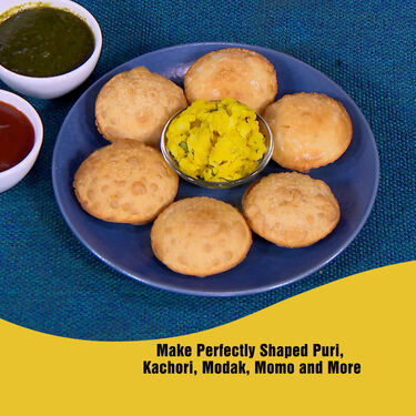 4 in 1 Puri Kachori & Gujiya & Momo-Modak Maker + Free 6 Pcs Snack Maker (PKG12)