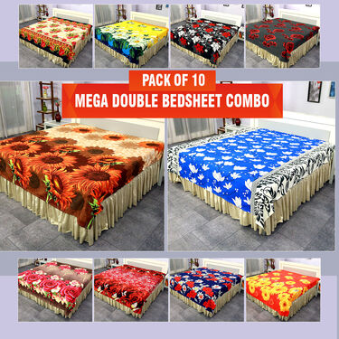 Pack of 10 Mega Double Bedsheet Combo (10BS1)