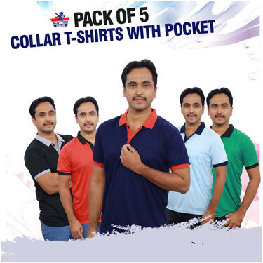 Pack of 5 Collar T-shirts with Pocket (5PT9)