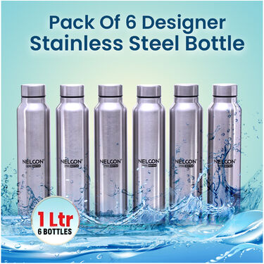 Pack of 6 Designer Stainless Steel Bottles (6B4)