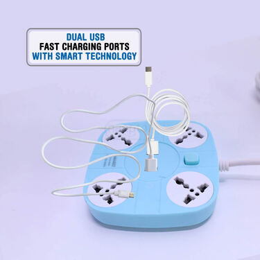 4 Port Multi-Purpose Extension Board With 2 USB Fast Charging Points (UFC)