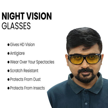 Day & Night HD Vision Wrap Around Goggles + Free Golden Digital Watch