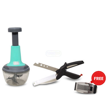 10 sec Onion & Veg Push Chopper + Garlic Crusher + Smart Knife (PC7)