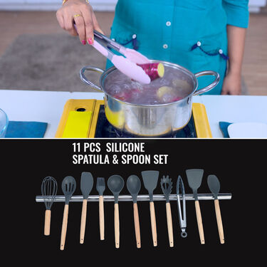 11 Pcs Silicone Spoon Spatula Cooking Set (11 SSC)