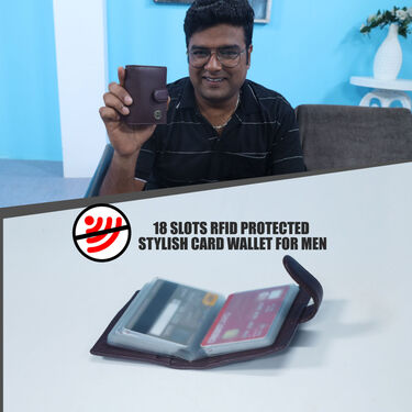 18 Slots RFID Protected Stylish Card Wallet For Men (LW)