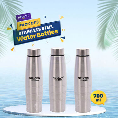 Pack Of 3 Stainless Steel Water Bottle - 700ml (3B6)