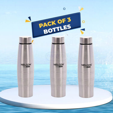 Pack Of 3 Stainless Steel Water Bottle - 700ml (3B6)