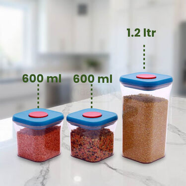 Pack of 3 Click & Lock Airtight Storage Containers (3CL1)