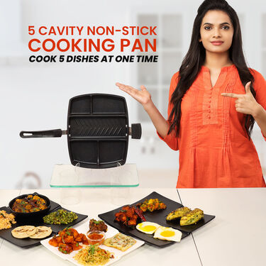 5 Cavity Non Stick Cooking Pan - Cook 5 Dishes at One Time (1NSCP1)