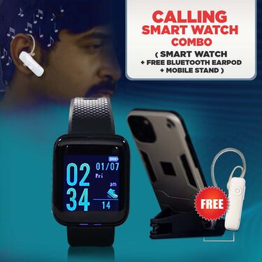 Smart Watch with Bluetooth Single Headphone And Mobile Stand